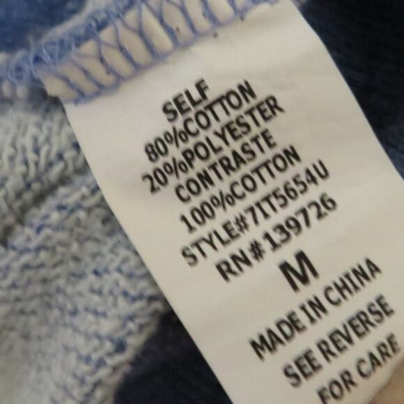 Honey Punch Pullover Hooded Sweatshirt Lightweight V-neck Gorpcore Medium Blue - Picture 6 of 8